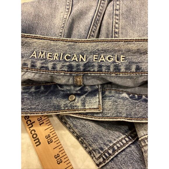 American Eagle 1977 Jeans Cargo Jogger Acid Wash Drawstring Sz 4 Genes Mom - Picture 11 of 11